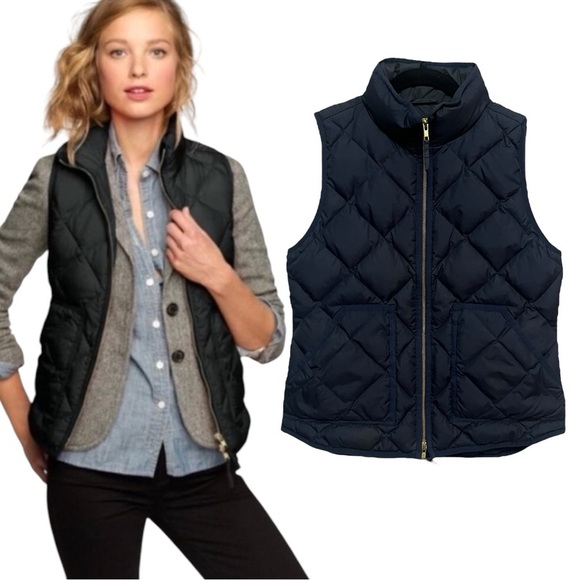 J. Crew Jackets & Blazers - J. Crew Excursion Navy Quilted Down Vest